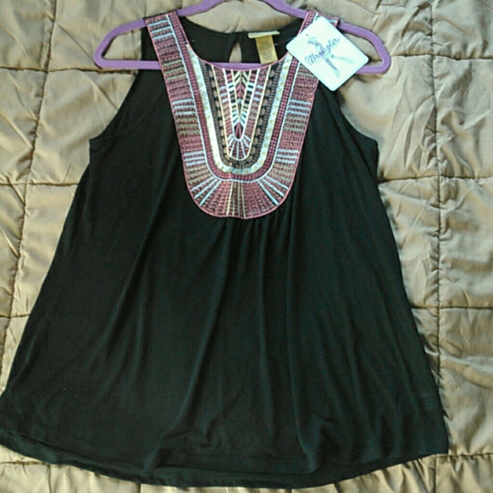 NWT Wrangler sleeveless tank Sz L Black